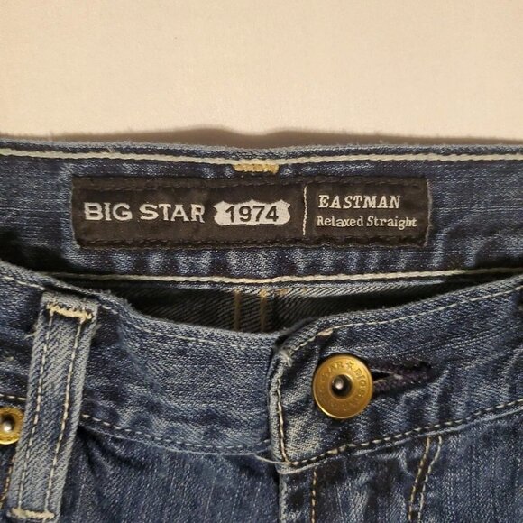 BKE Buckle Big Star Eastman Mens 31L Relaxed Straight Blue Denim Jeans - Picture 3 of 6